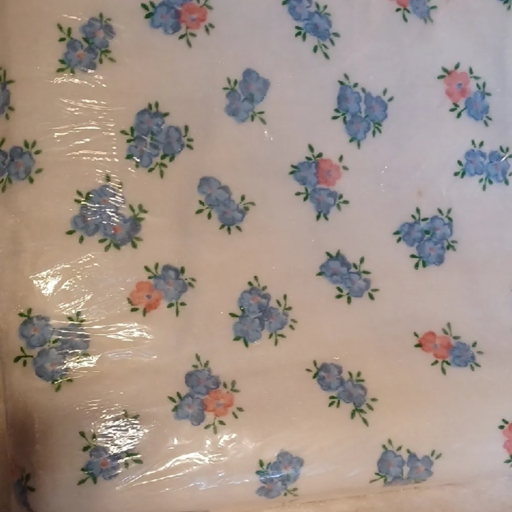 Beacon Blue Floral Blanket Full Size Made In The USA